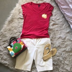 Cynthia Rowley Pink/Coral T-shirt Size - L